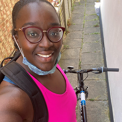 Lorraine posing with bike-summer activity ideas-slimming world blog