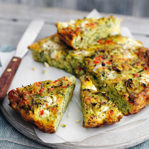 Red onion crustless quiche