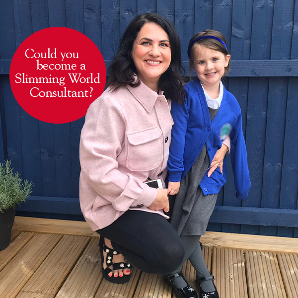Image show Slimming World consultant and child - text reads could you be a Slimming World consultant?