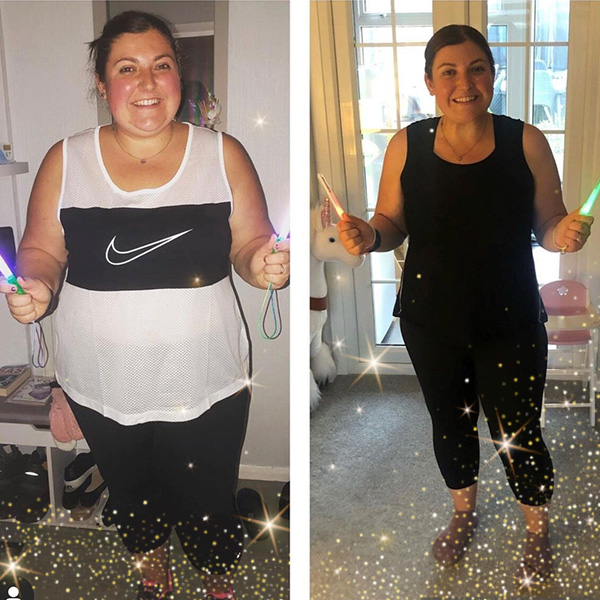 Image shows Slimming World member before and after photos