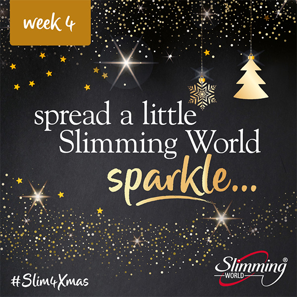 Slimming World Christmas promotion-Spread a little Slimming World sparkle-black background with gold sparkle