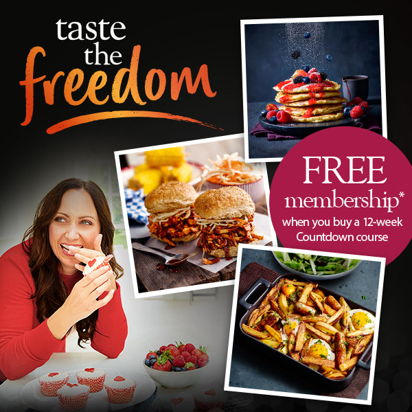 Slimming World taste the freedom promotion. Text