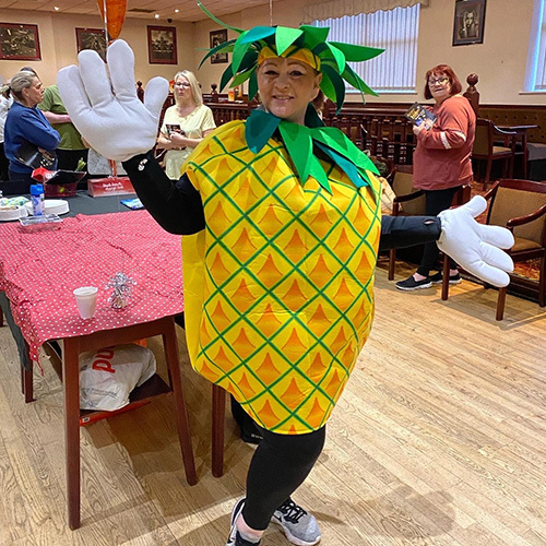 Slimming World Consultant in a pineapple costume