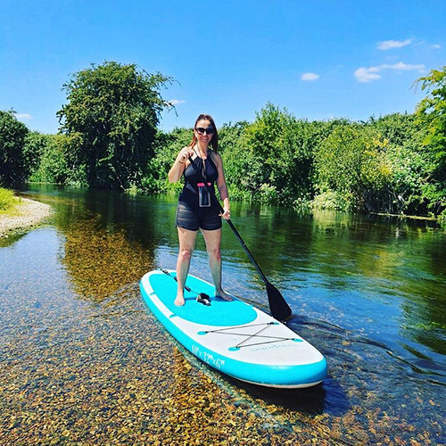 Slimming World member Zoe Mole on a paddleboard