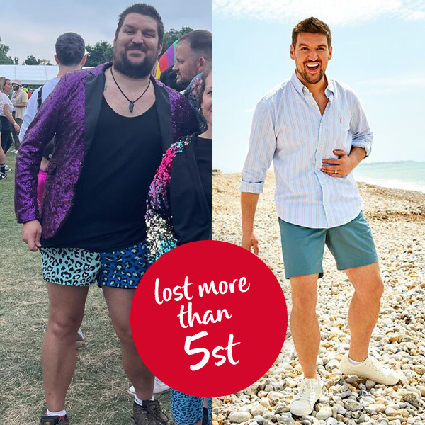 Slimming World member Joe Thompson before and after transformation