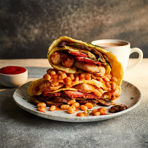 Breakfast tortilla wrap