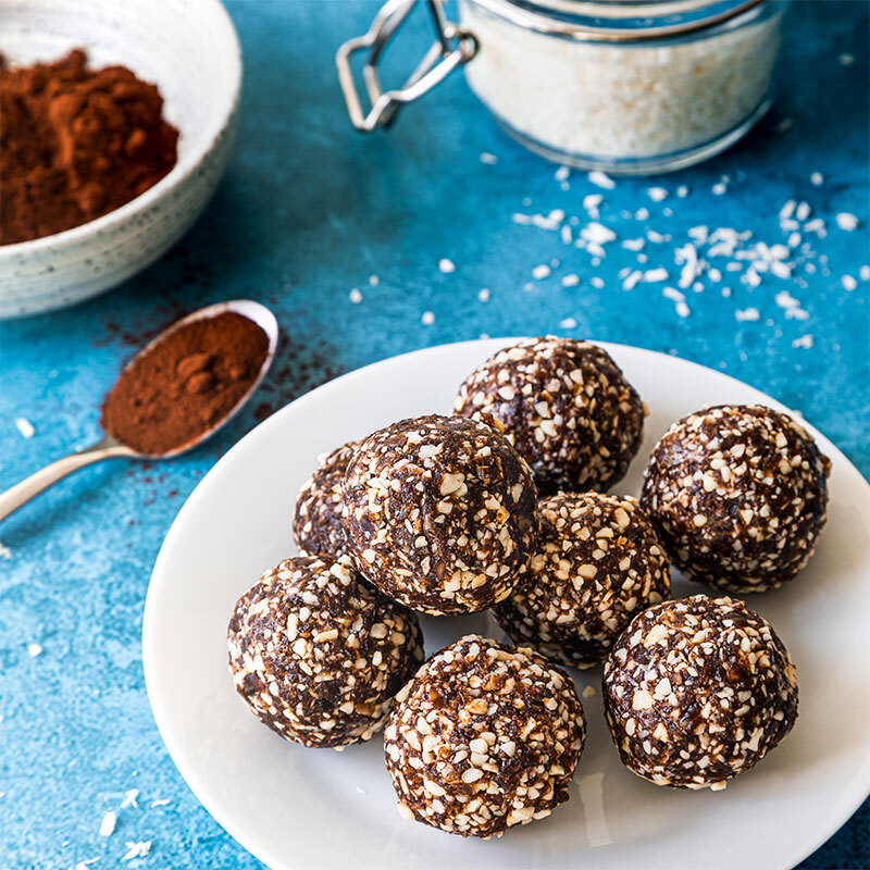 Slimming World cocoa and coconut energy balls
