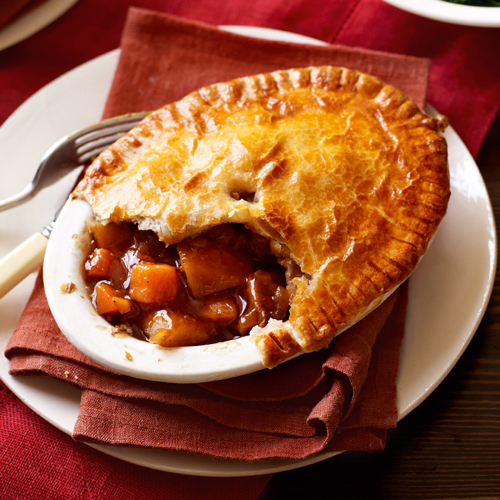 pastry-topped steak and mushroom pie