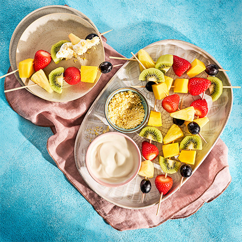 New Hi-fi bar recipe rainbow fruit kebabs