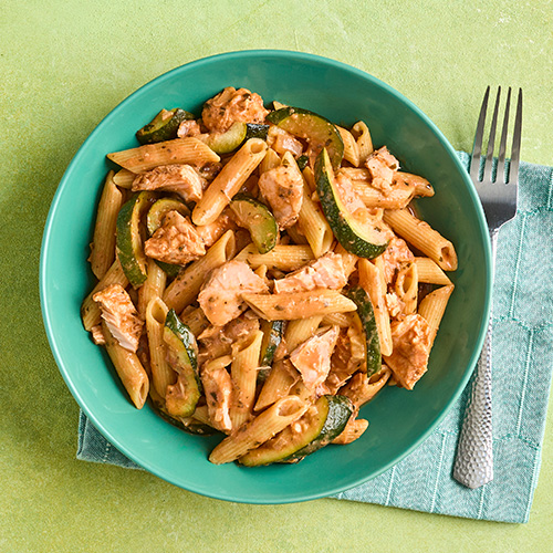 Slimming World Kitchen - week 49 - zippy salmon and courgette pasta