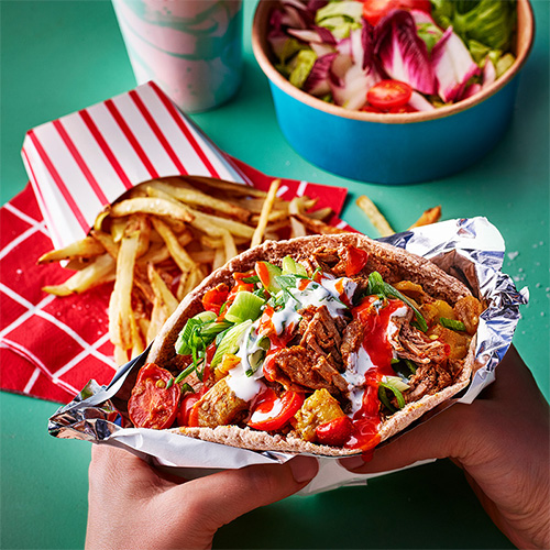Street Food cookbook - Lamb shawarma and aubergine pitta