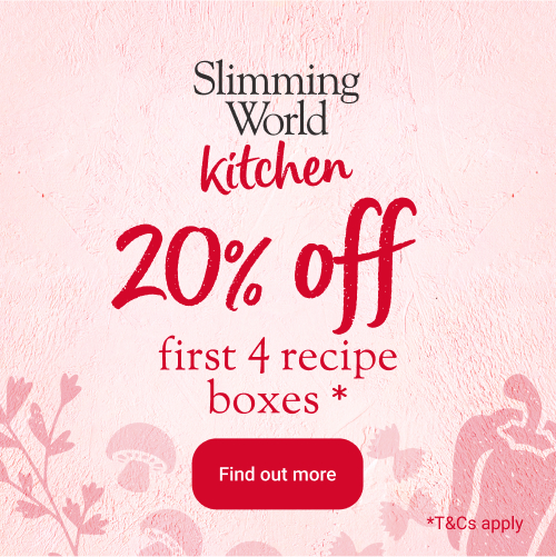 Get 20% off your first 4 recipe boxes at Slimming World Kitchen. Click to find out more.