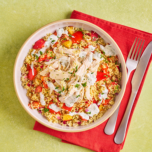 Slimming World Kitchen's garlic chicken with loaded fruit couscous