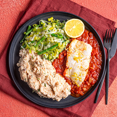 Slimming World Kitchen - week 62 - lemony cod with Mediterranean mash and veg