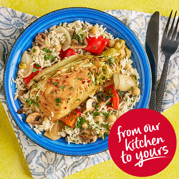 Slimming World Kitchen - week 68 - header - miso-roasted cabbage with rice and chickpeas