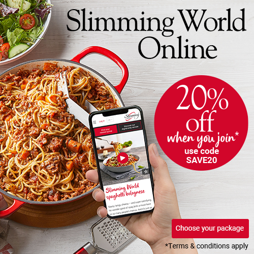Slimming World Online offer - 20% off when you join* use code SAVE20. Terms and conditions apply