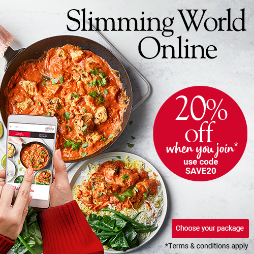 Slimming World Online offer - 20% off when you join* use code SAVE20. Terms and conditions apply