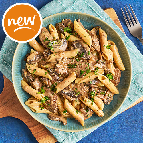 Slimming World Kitchen - week 75 - steak and mustardy mushroom pasta