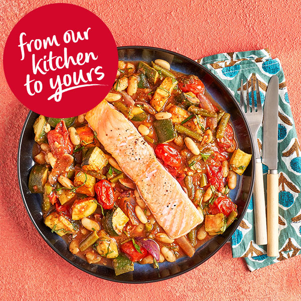 Slimming World Kitchen - week 77 - provencale salmon traybake - header
