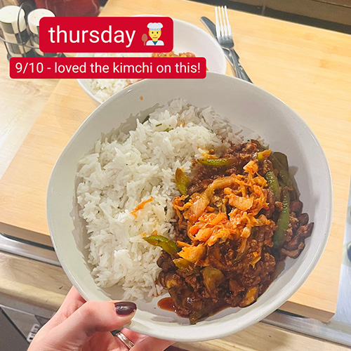 Thursday - 9/10 loved the kimchi on this!