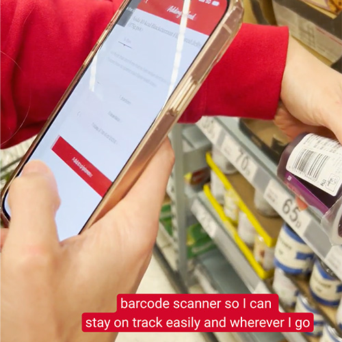 barcode scanner so I can stay on track easily and wherever I go