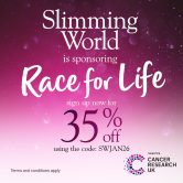 Slimming World is sponsoring Race for Life. 35% off using the code SWJAN26. Offer valid until 31st January 2026. Terms & conditions apply.