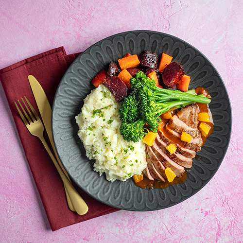 Slimming World Kitchen - week 5: Valentines duck a la amour with roasted roots and chive mash