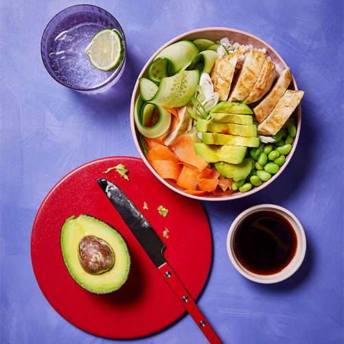Chicken Poke Bowl With Avocado