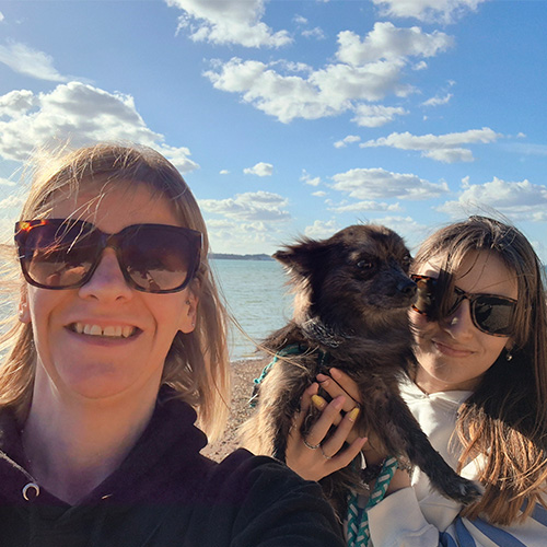 Member Alison Fisher at the beach - Easter activity