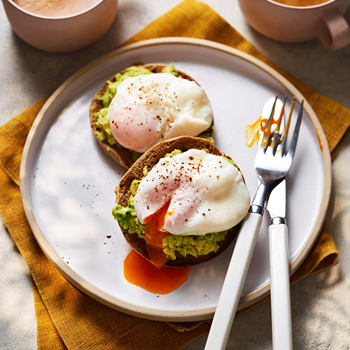 Poached Eggs And Avocado Muffins