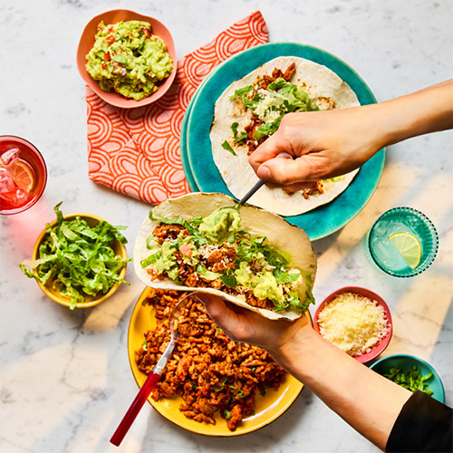 chicken tacos with guacamole