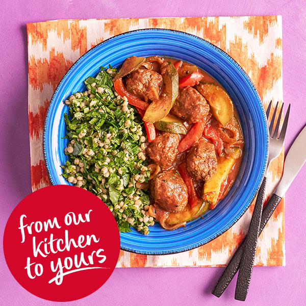 Slimming World Kitchen, week 25: aromatic beef kofta and giant couscous tabbouleh - header