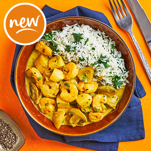 Slimming World Kitchen, week 30: crowd-pleasing prawn aloo with spinach rice