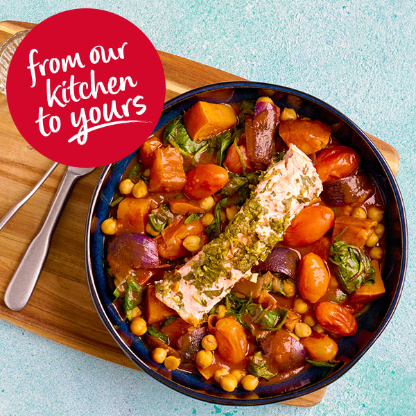 Slimming World Kitchen, week 31: lime and coriander salmon with sweet potato and chickpea tagine - header