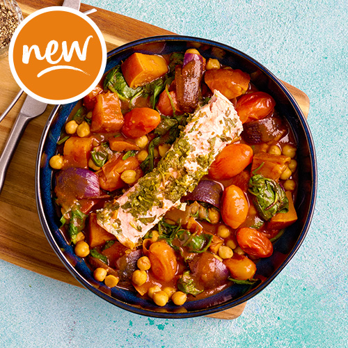 Slimming World Kitchen, week 31: lime and coriander salmon with sweet potato and chickpea tagine