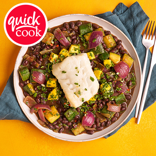 Slimming World Kitchen, week 32: super quick cod chimichurri beans and mango
