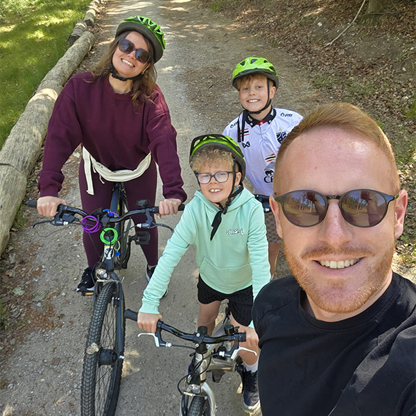 Family on a bike ride