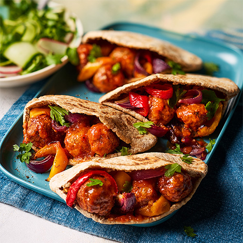 Protein Power Cookbook Chicken Meatball Pitta Sub